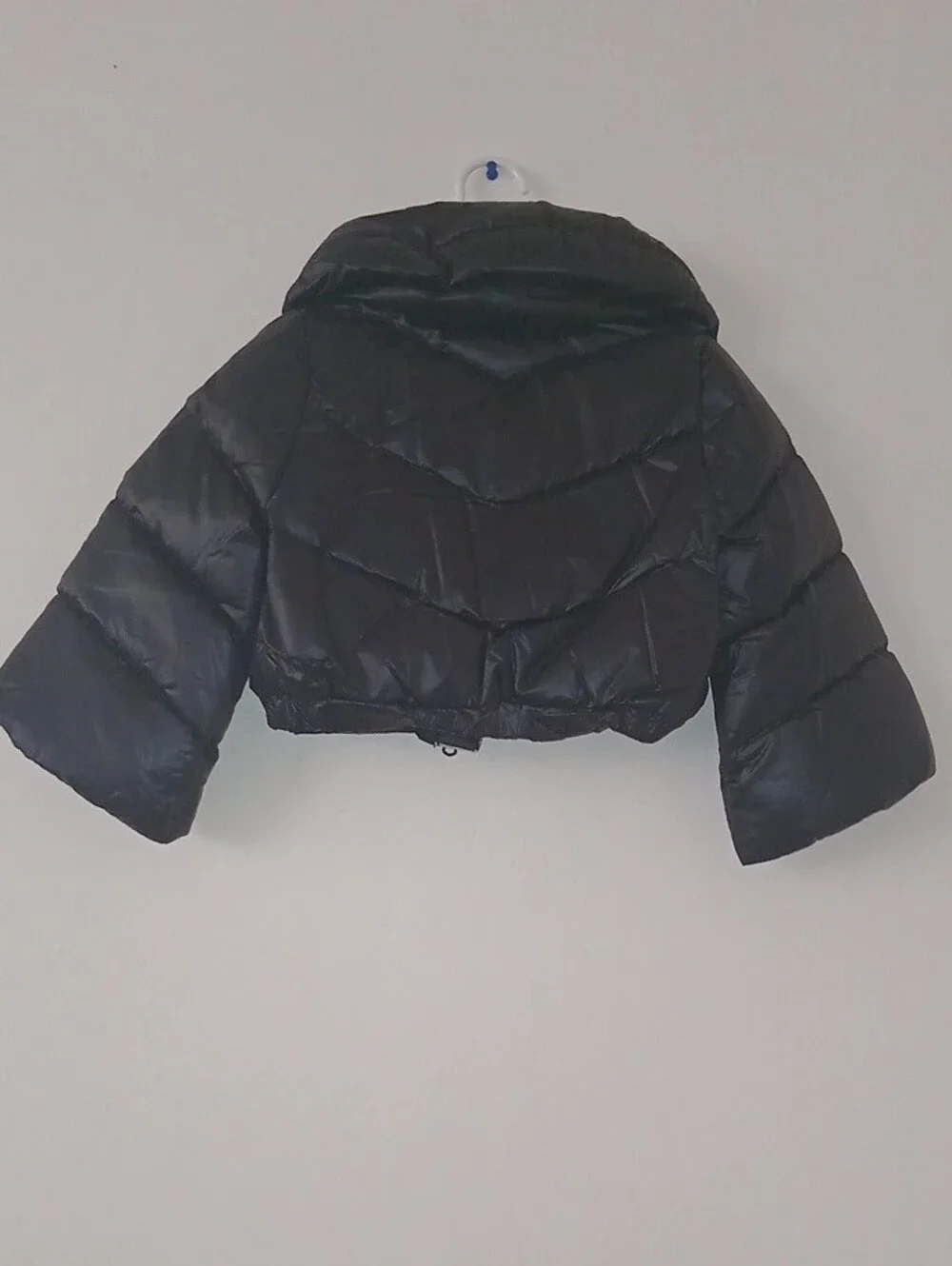 Simonetta Black Cropped Star-Trim Puffer Jacket for Kids